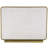 Amahya Gold Metal 1 Panel Geometric Fireplace Screen With Rounded Edges And Rectangular Base