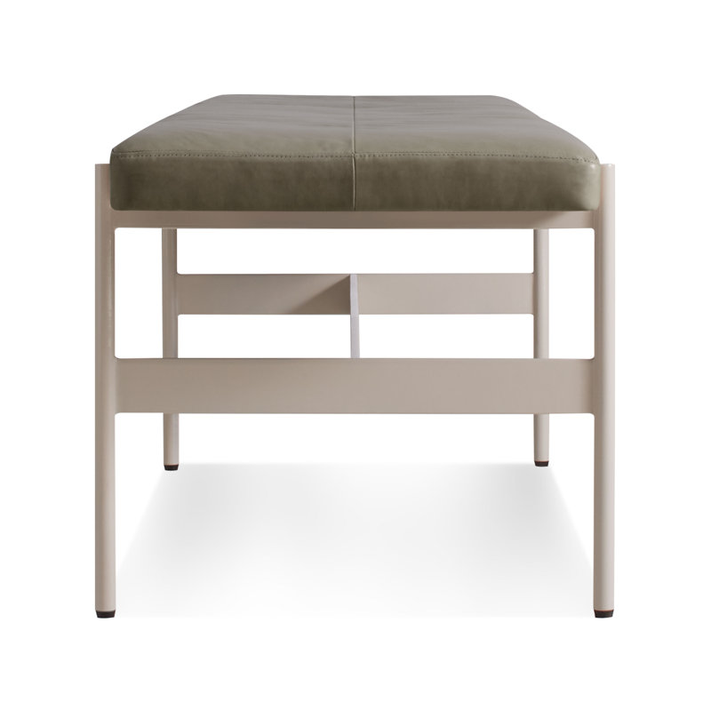 Daybench Leather Dining Bench, Putty, Grey, 17" H x 55" W x 14" D