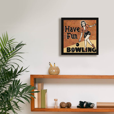  «Have Fun Bowling» par Erin Clark, art mural sur toile, 12 po x 12 po