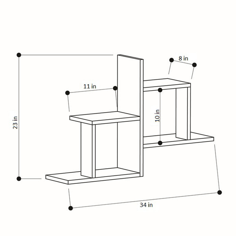 Carrasco Modern Wall Shelf, Anthracite
