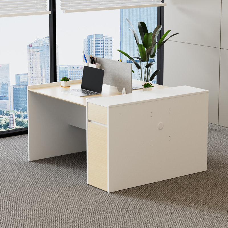 Okeysen Modular 2 Person Benching Workstation with Storage & Outlets
