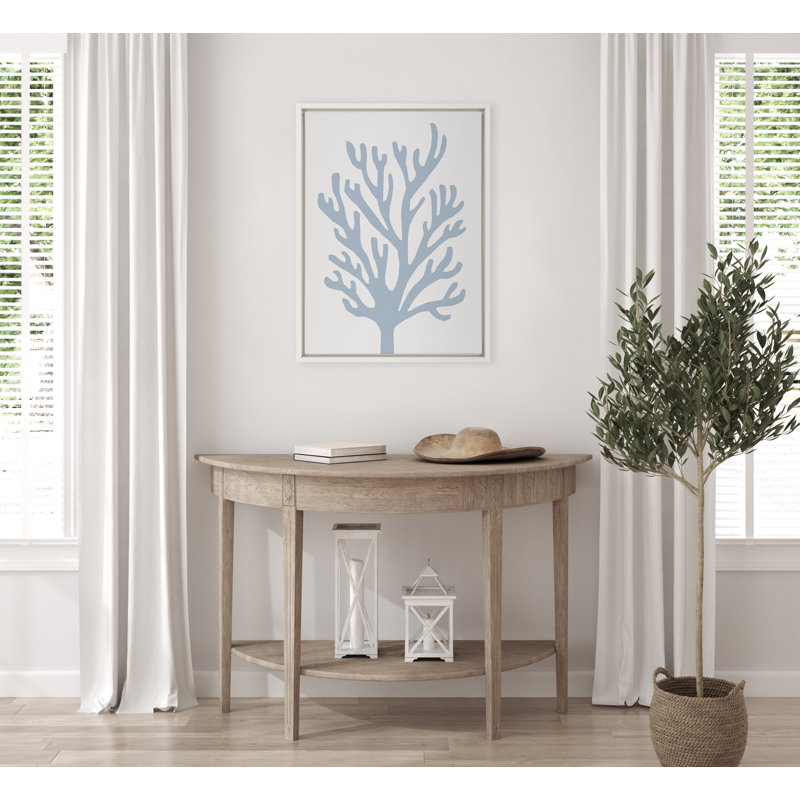 «Abstract Coral Ocean Blue» par The Creative Bunch Studio, reproduction d'art sur toile encadrée