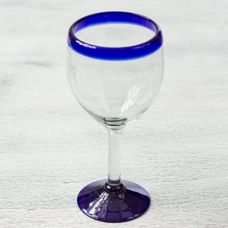 Le cobalt Dormington contraste 11 oz. Verre à pied en verre