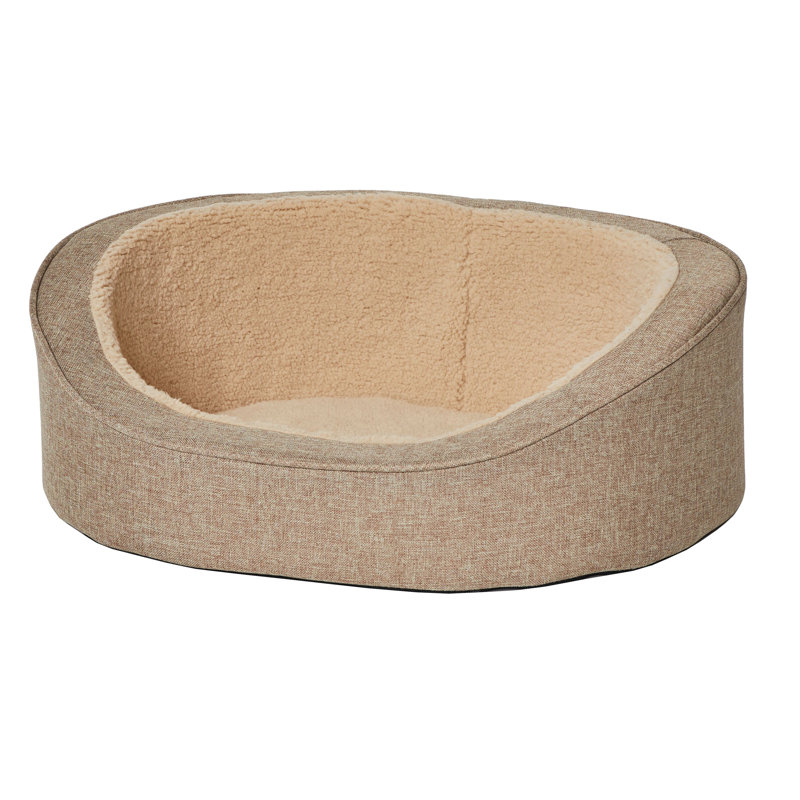 Lit pour animal de compagnie Hudson Midet de luxe pour animaux de compagnie QuietTime, Brun clair