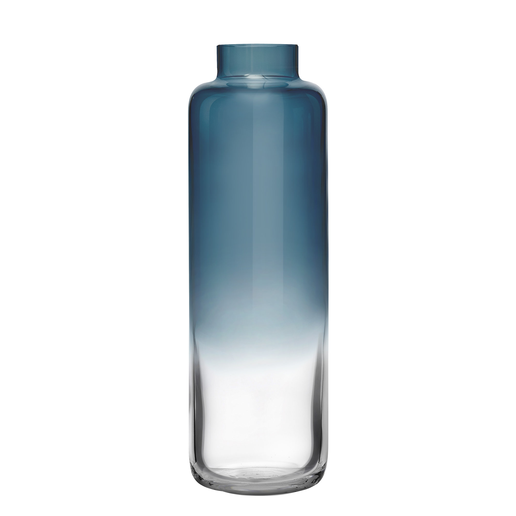 Magnolia Handmade Lead Free Crystal Table Vase, overall height- 11", Steel Blue