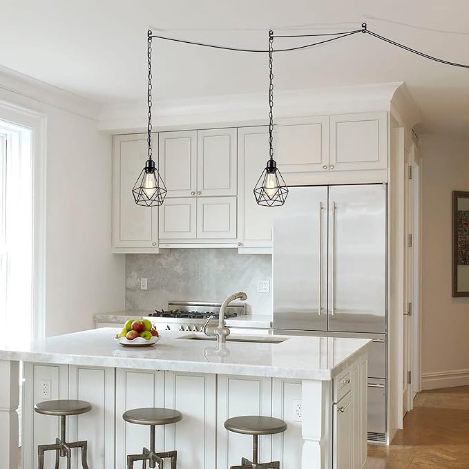 Luminaire suspendu géométrique de style lanterne 1 lumière