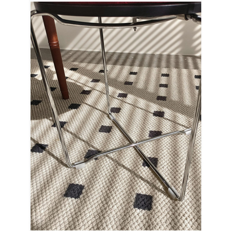 Chaise de salle à manger pliante au design moderne, structure en chrome avec dossier en bois, rembourrée pour les chaises de cuisine du salon, 1 pièce (bleu - 1 pièce)
