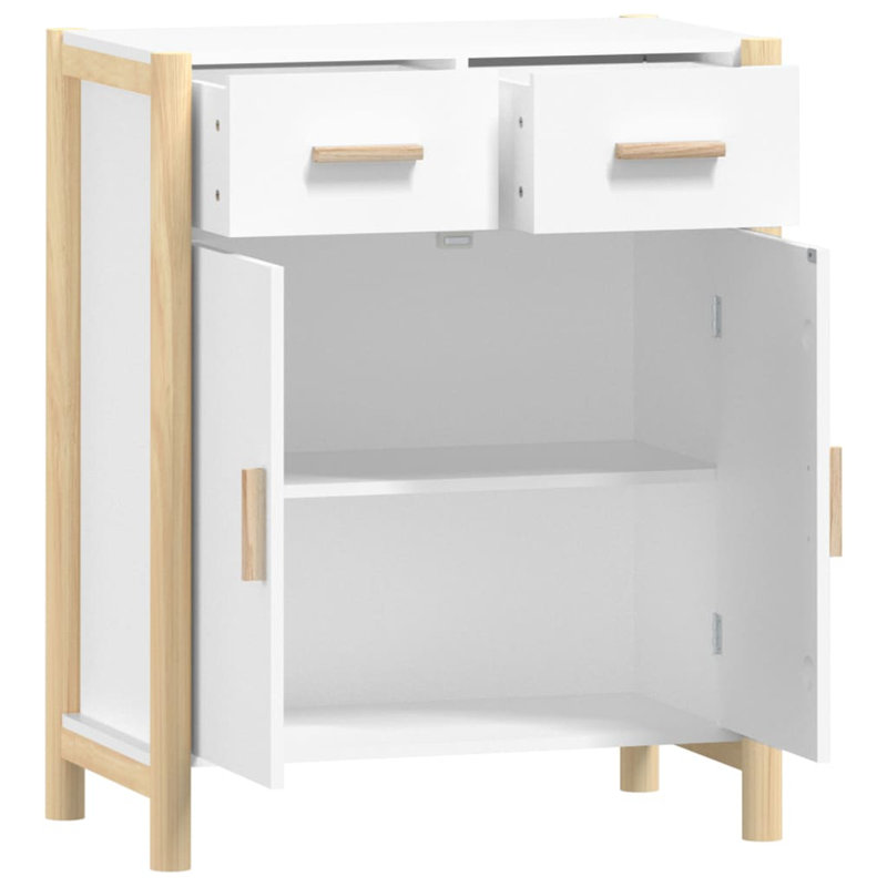 Keden Solid Wood Accent Cabinet, White