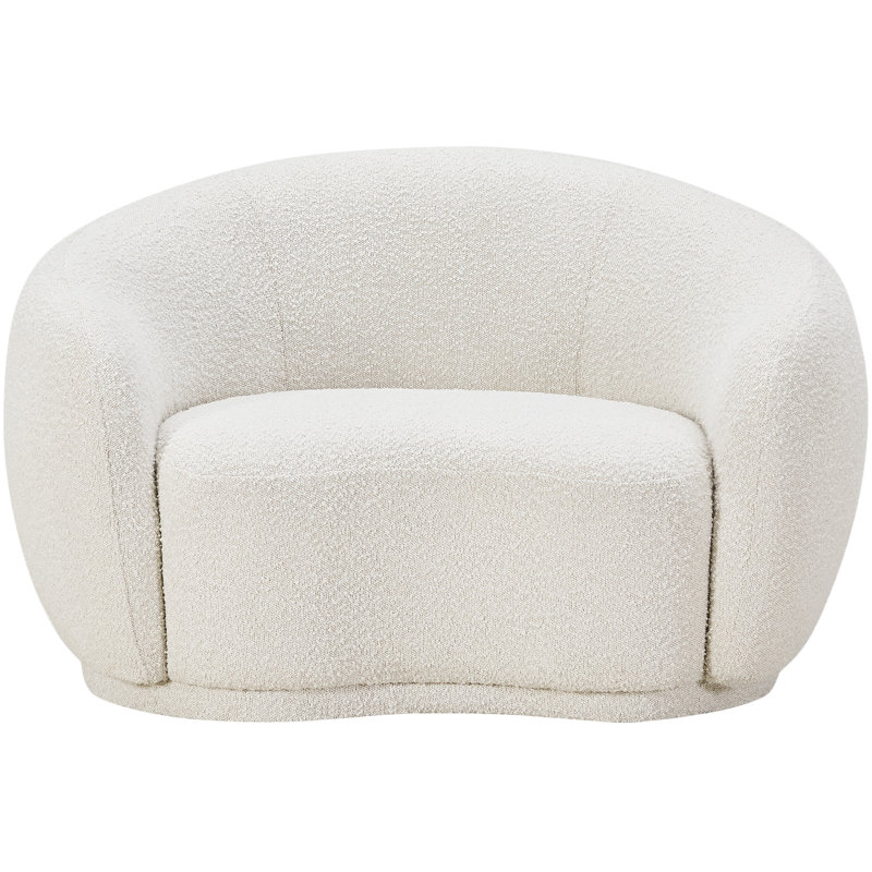 Hyde 42" W Boucle Fabric Chair, Cream Boucle Fabric