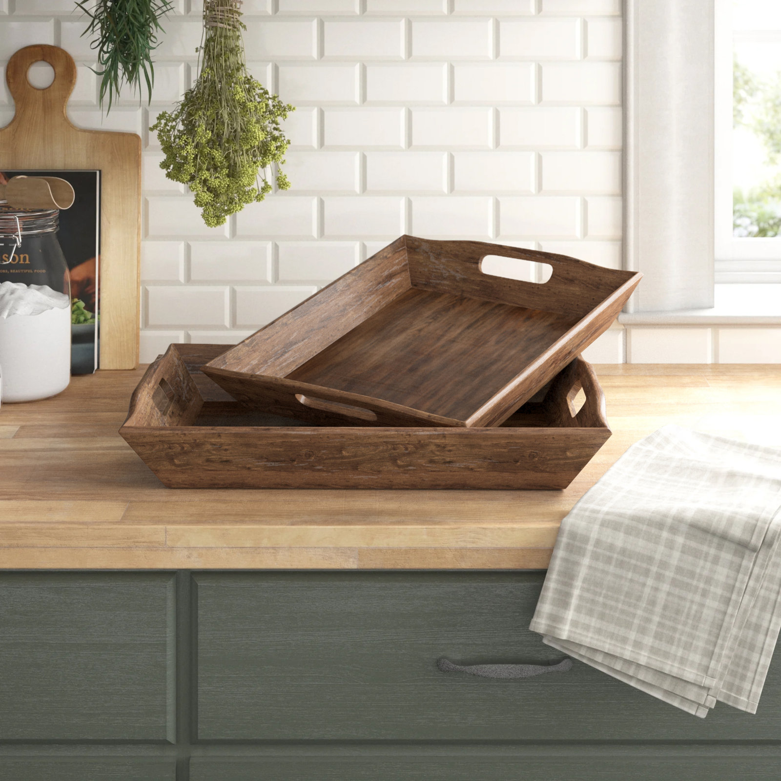 Dublin Solid Wood Tray - Set of 2