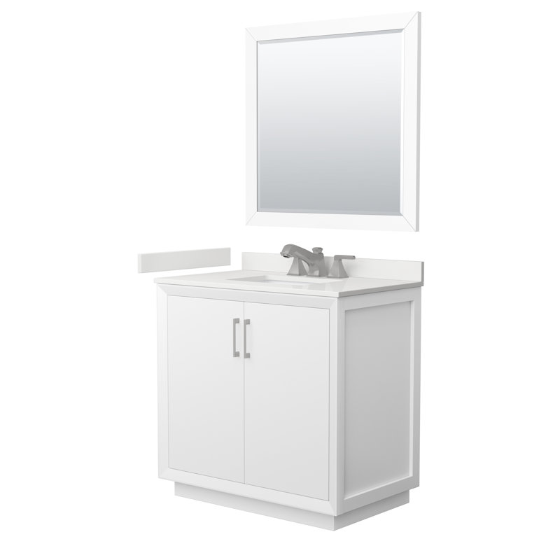 Strada 36'' W Single Vanity, WDX13361, White, Brushed Nickel