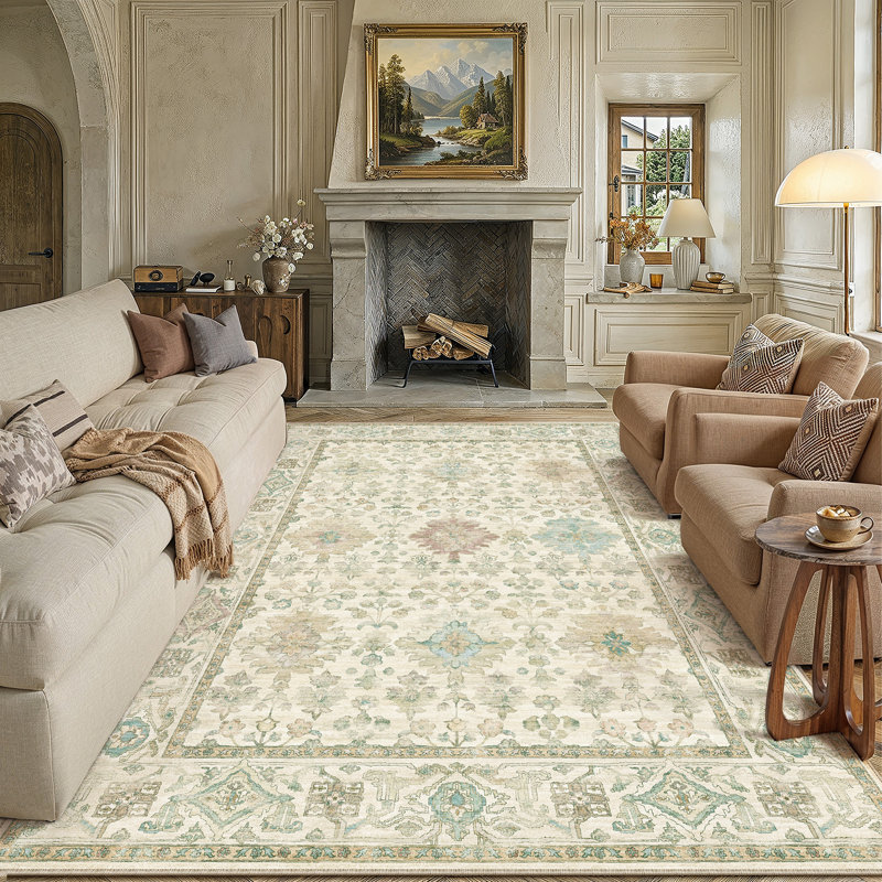 Tapis lavable avec envers antidérapant Arden, Sage, Rectangle 9' x 12'
