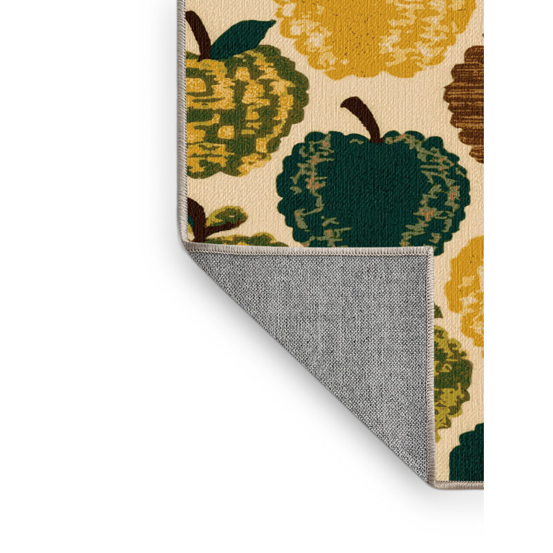  Tapis lavable avec pommes et sucre, Rectangulaire 8 pi x 12 pi