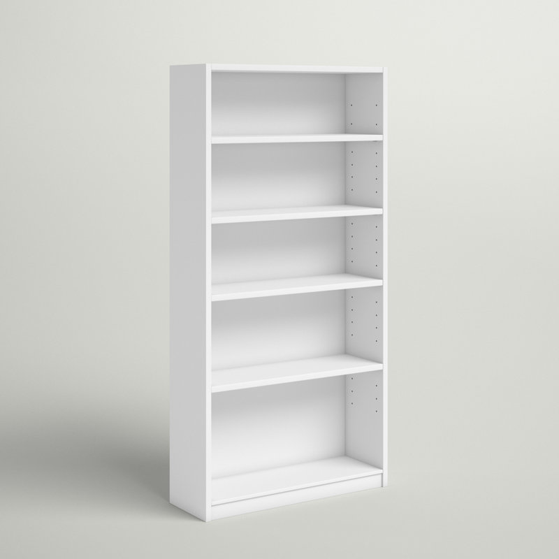 Doyno Tall 5 Shelf Bookcase, Storage and Display Bookshelf for Home Office and Living Room, Pure White