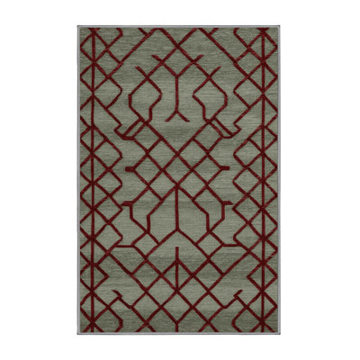 Machine Washable Trellis Brown Area Rug