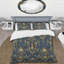 Ensemble de housse de couette campagnard bleu marine et doré Country Chic I-109147470