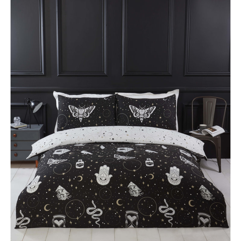 Frith Polyester Abstract Duvet Cover Set with Pillowcases, Double - 2 Standard Pillowcase