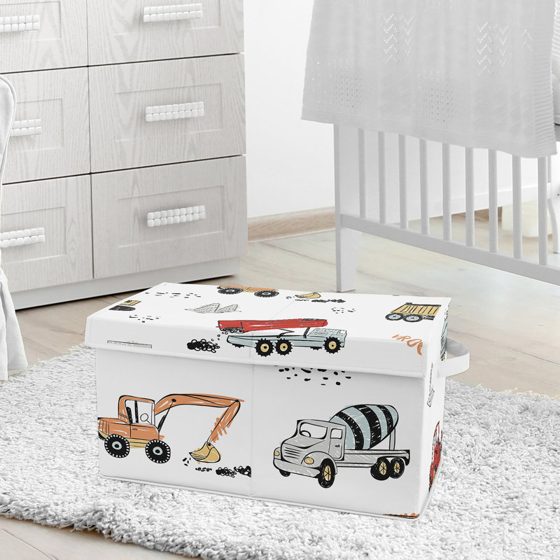 Construction Truck Kids' Fabric Storage Bin with Lid