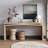 65-Inch Rustic Solid Wood Veneer Console Table-663731349