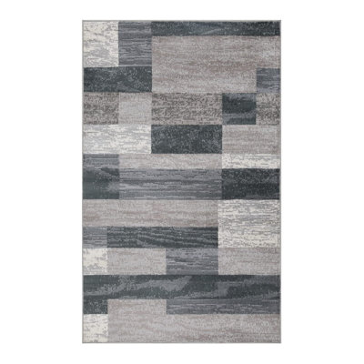 Allesandra Contemporary Geometric Patchwork Indoor Area Rug or Runner