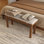 Banc de salle à manger en bois massif Adryell avec coussin en lin amovible
