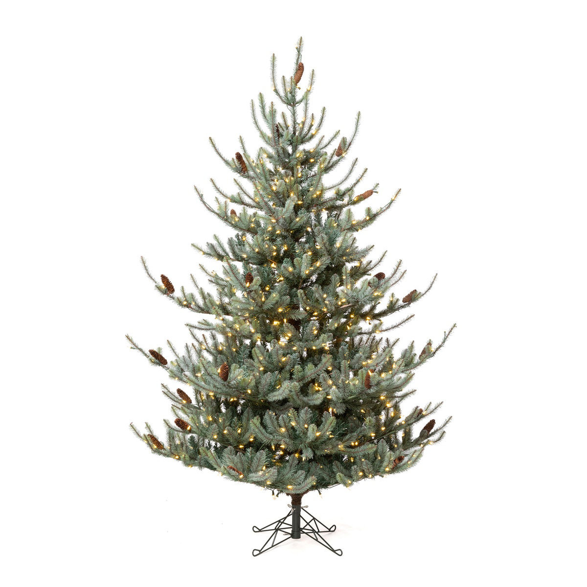 Pre-Lit Blue Spruce Fir Christmas Tree, 7'6"