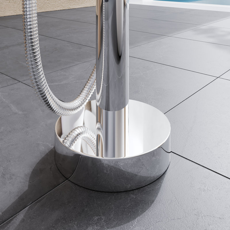 Eviva Modem Single-Handle Freestanding Tub Faucet With Hand Shower, Chrome