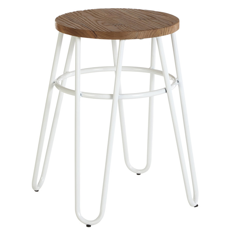 Sturminster Metal Accent Stool, White