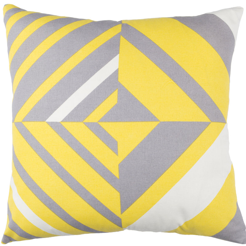 Almendra Floral Cotton Throw Pillow, 20" H x 20" W x 4" D, Mint / Dark Blue / White