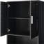 Armoire autoportante de 70,9 po de hauteur pour salle de bain, 1 tiroir, 4 portes à fermeture en douceur, 2 tablettes réglables, finition peinte à l'eau, chambre à coucher à accès rapide, quincaillerie de salon-2120741494