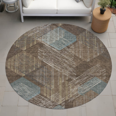 Tapis géométrique intérieur / extérieur lavable à la machine Chantille ACN2637