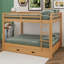 Lit superposé moderne sur grand avec lit gigogne et structure de lit superposé en bois massif avec échelle et garde-corps pour enfants-1980569844