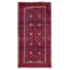 Tapis de couloir unique en laine noué à la main de style années 2000 de 4 pi 3 po x 8 pi 7 po en rouge / bleu Essie