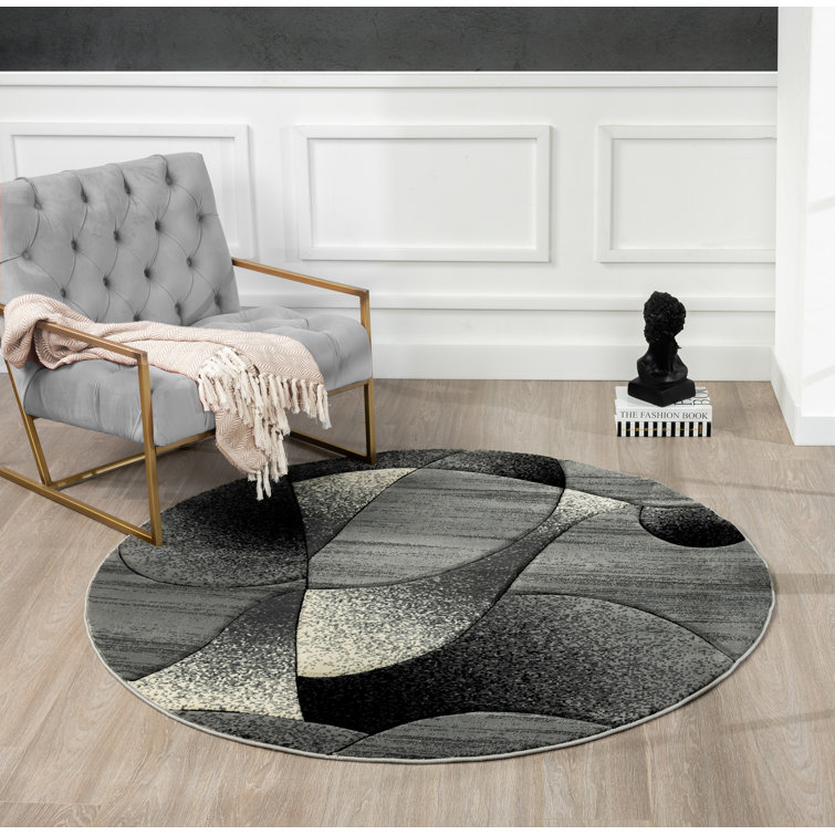 Tapis gris à motif abstrait Nekizia