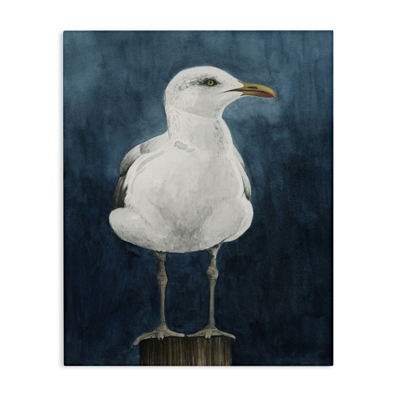 "Mouette perchée sur toile" par Grace Popp, H 40 po x l 30 po