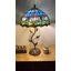 Lampe de table Haruko Tiffany Tulipes en verre coloré bleu mauve avec ampoule DEL en fer -1073392225