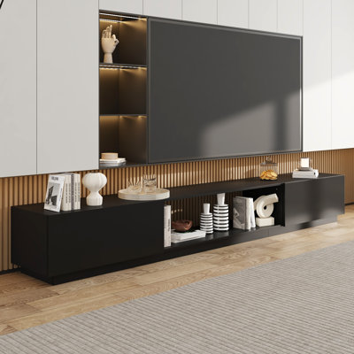 TV Media Console With 2 Large Drawers & Open Shelf