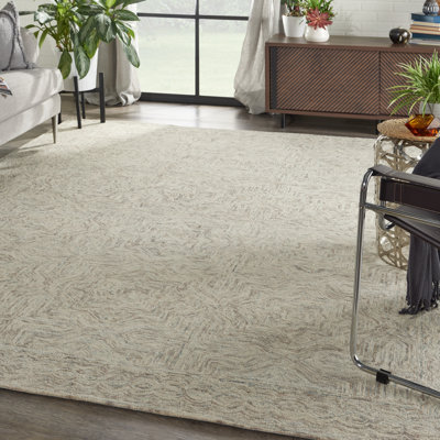 Tapis bleu éclectique fait à la main Jodie