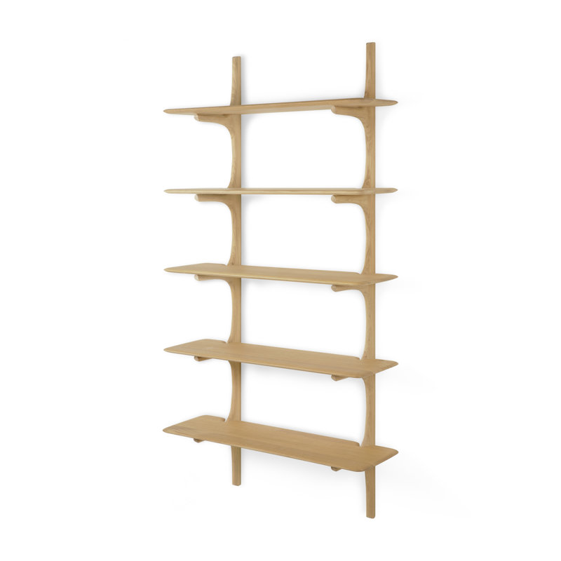PI 6 Piece Tiered Shelf, Oak Wood