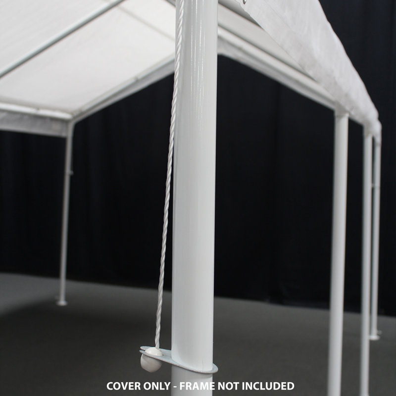 Universal Replacement Drawstring Roof Cover, White, 2"H x 144" W x 240"D