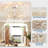 20" Caged Ceiling Fans with Remote App Control for Patio Kitchen Bedroom, Farmhouse Flush Mount Ceiling Fan with Lights Reversible 6 Speed Timer Cement-720269347-720269349