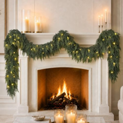 Décoration de Noël guirlande 9 pi avec lumières