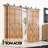 Black Top Mount T-Shape Design Double Track Bypass Three Door Barn Door Hardware Kit (Door Not Included)-66802119