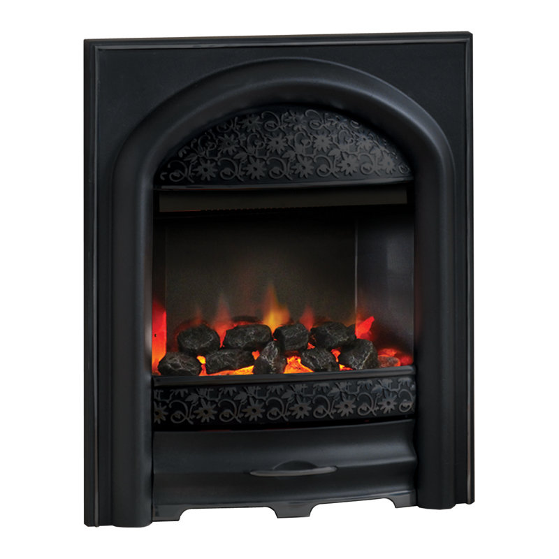 Elsa Belfry Heating 49.5cm W Electric Fireplace Insert, Black/Black