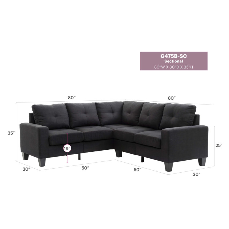 Canapé modulaire Newbury, Tissu noir