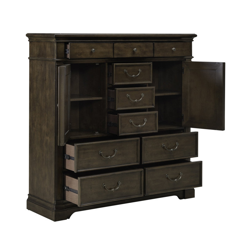 Tawona 2 Door 10 Drawer Chest w/ Felt Lined Top Drawers