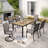 6-Seat Rectangle Outdoor Patio Dining Set Wood-Like Metal Table With Swivel Chairs
