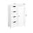 White Bathroom Storage Cabinet - Adjustable Shelf And Drawers, For Home Use Floor With 4 Drawers Modern Style Living Room, Bedroom