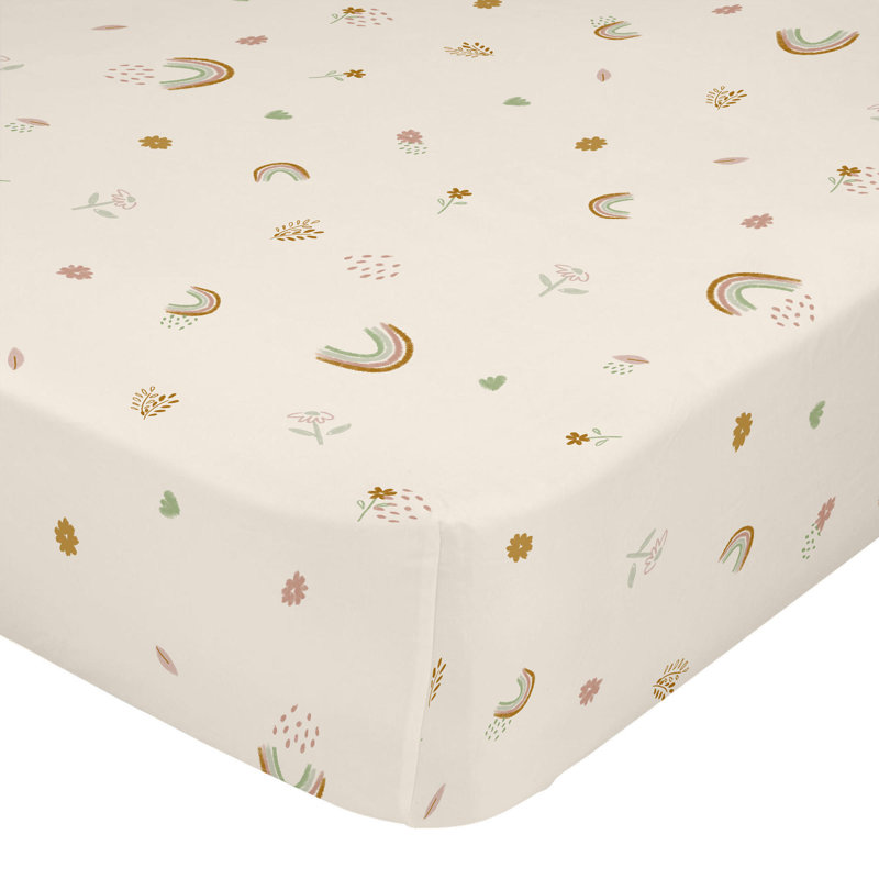 Yusha Floral - Piece Standard Cot Fitted Sheet, 60cm W x 120cm L