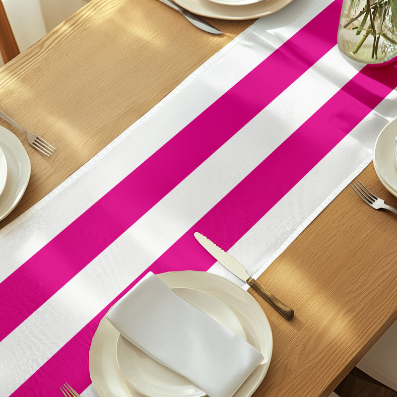 Fuchsia Striped Table Runner 72" x 12", 72" L x 12" W, Fuchsia